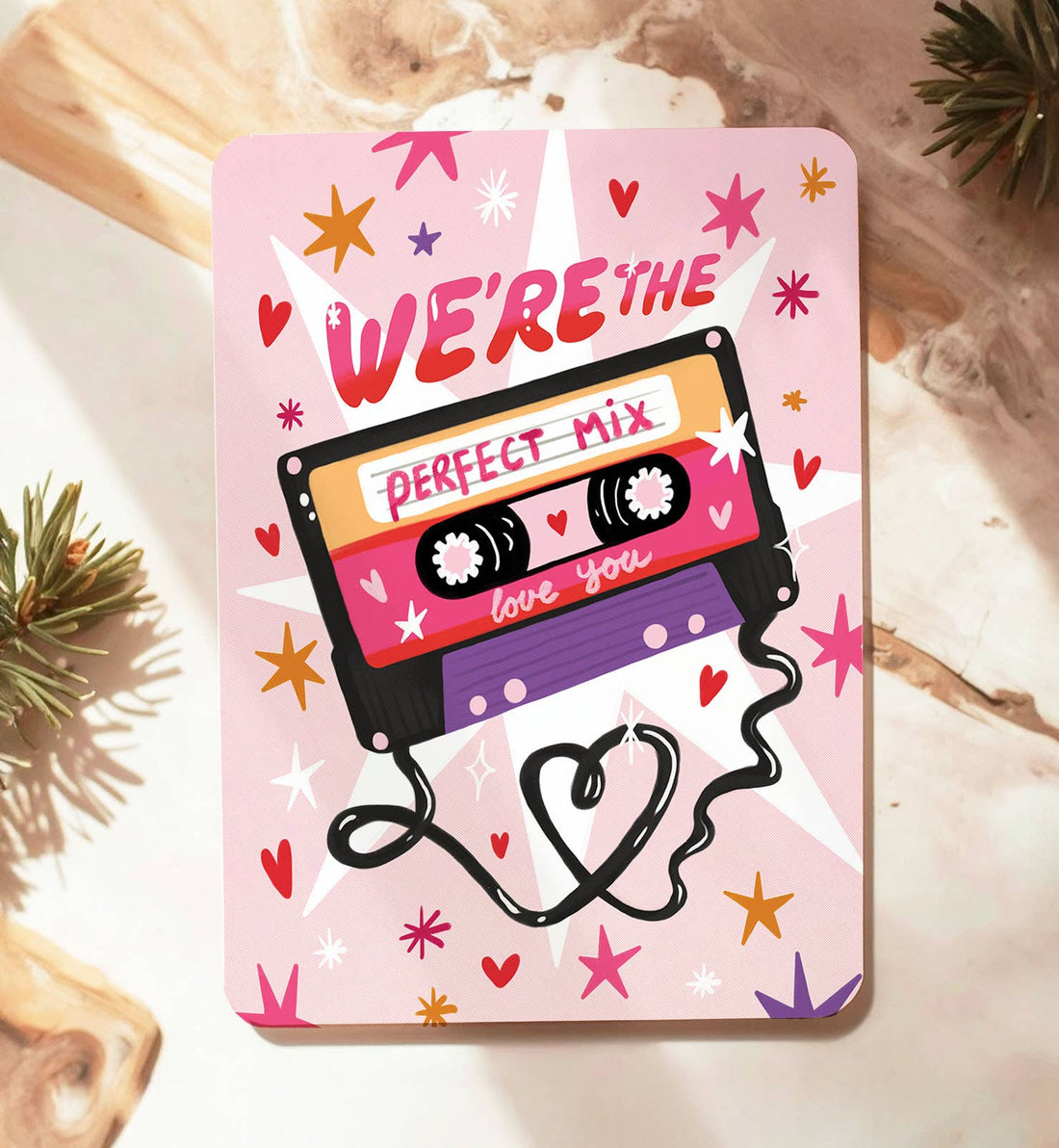 Kaart liefde valentijn perfecte mix muziek ansichtkaart