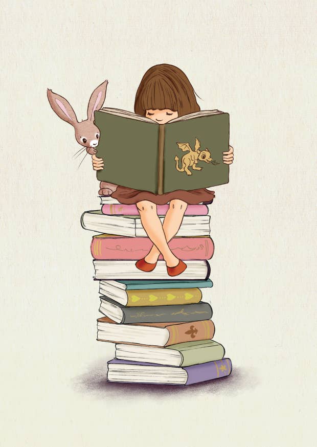 Ansichtkaart Kleine Bibliotheek | Kaart Belle & Boo