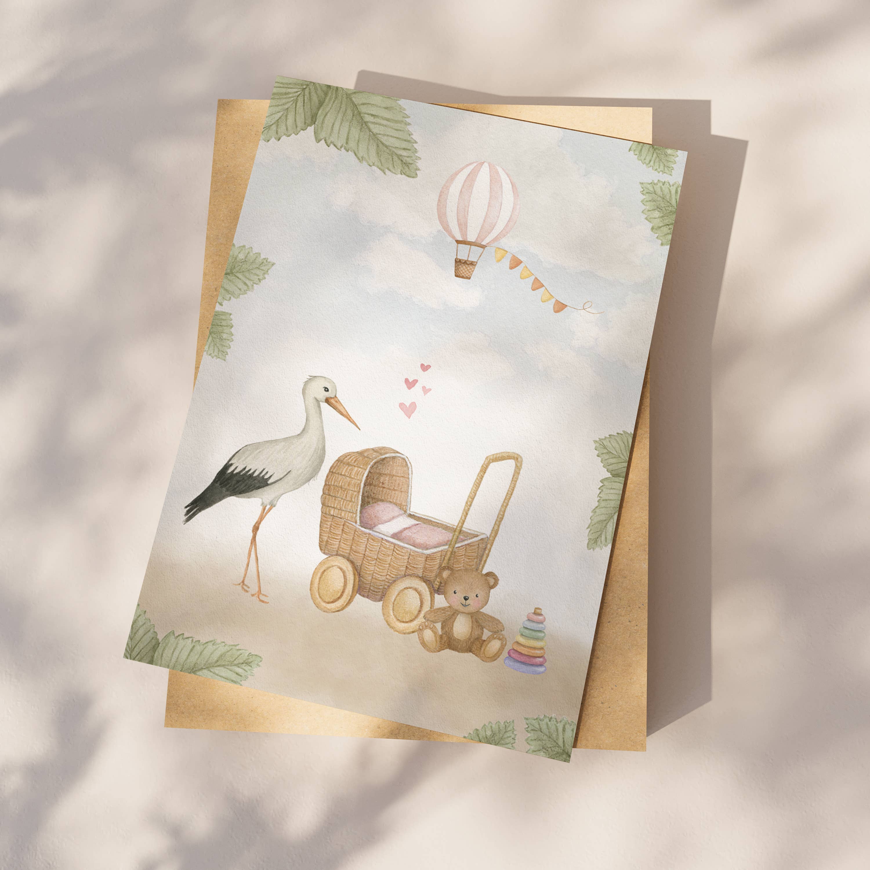 Ansichtkaart baby roze | Kaart Appeloogje