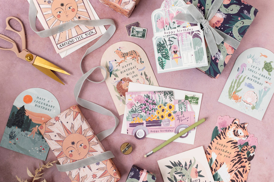 Verjaardagskaart Bloementruck | Vrouwelijke verjaardagskaart met bloemenmotief