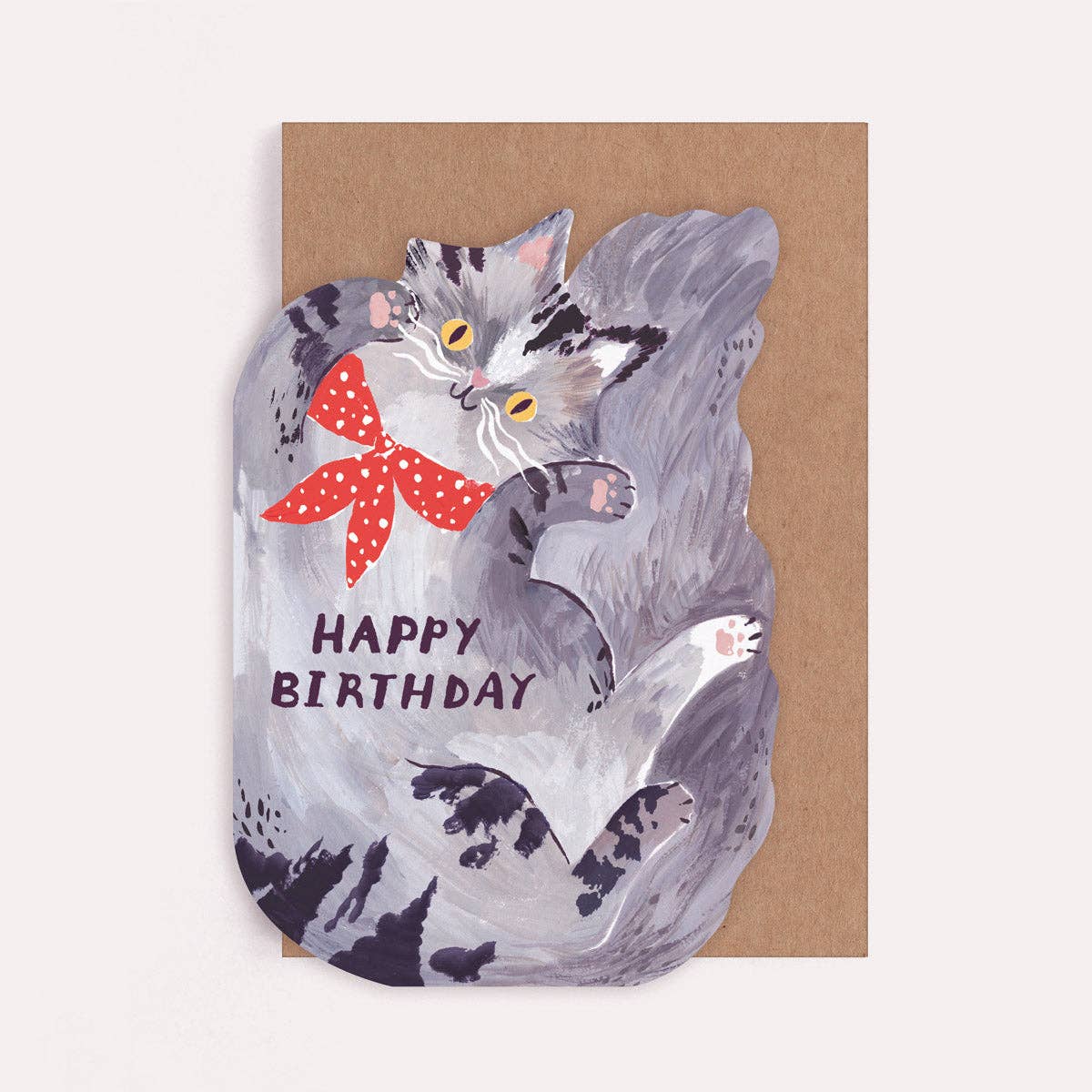Bandana-kat verjaardagskaart | Verjaardagskaarten voor kattenliefhebbers
