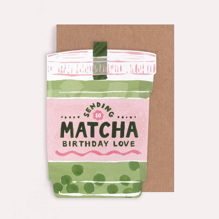 Matcha-verjaardagskaart | Schattige foodie-verjaardagskaarten