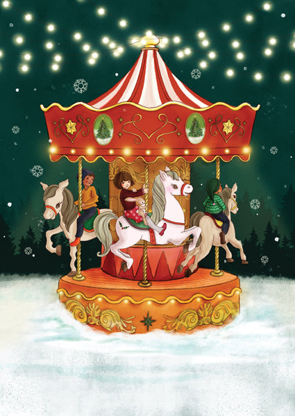 Christmas carousel | Kaart Belle & Boo