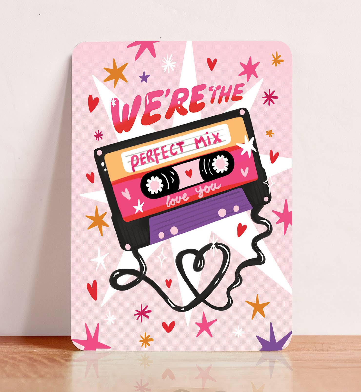 Kaart liefde valentijn perfecte mix muziek ansichtkaart