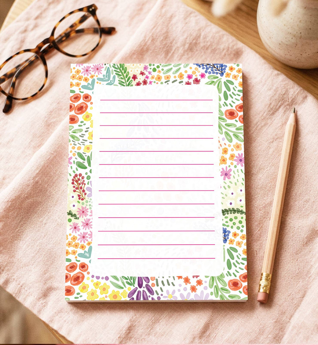 Notitieblok A6 bloemen watercolor blooming patroon lente