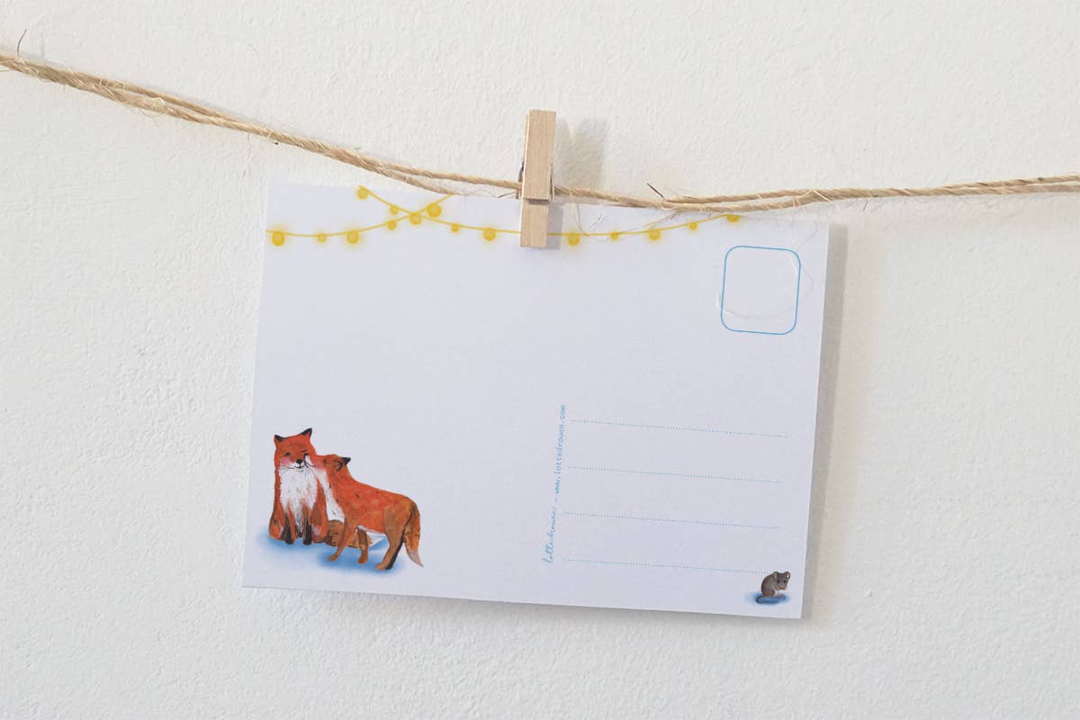 Kaart Knuffelende vossen | Kaart Lotte Drouen