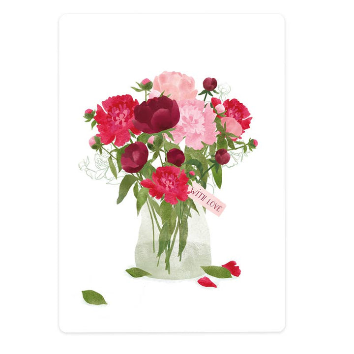 Kaart peonies with love - pioenrozen with love | Kaart The Lemonbird
