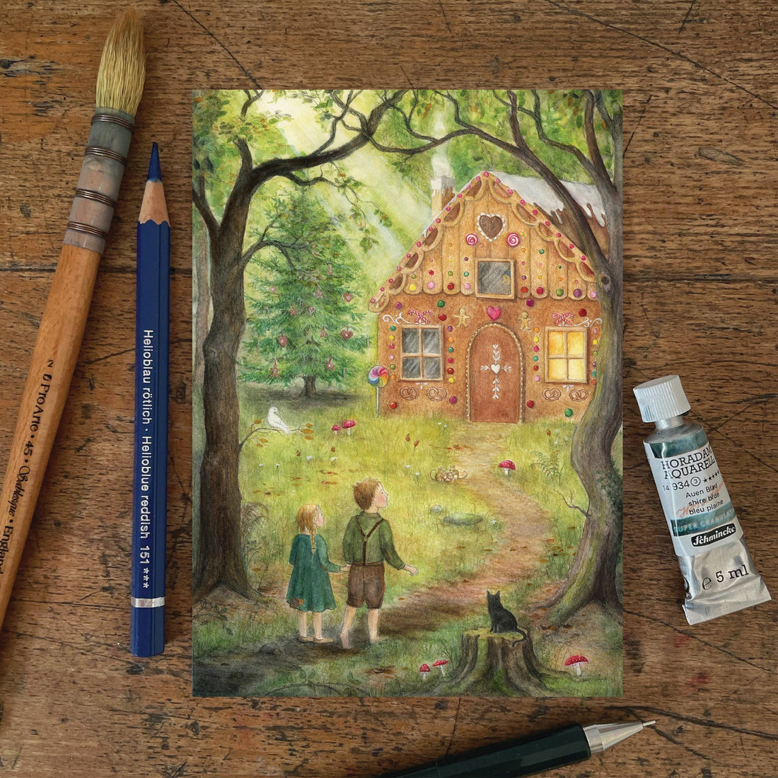 Hans & Grietje | Kaart Mhairi Hellbrandt Illustration