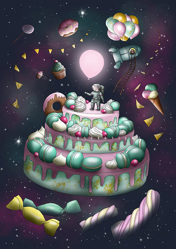 185 - Cosmic cake | Kaart Ila Illustrations