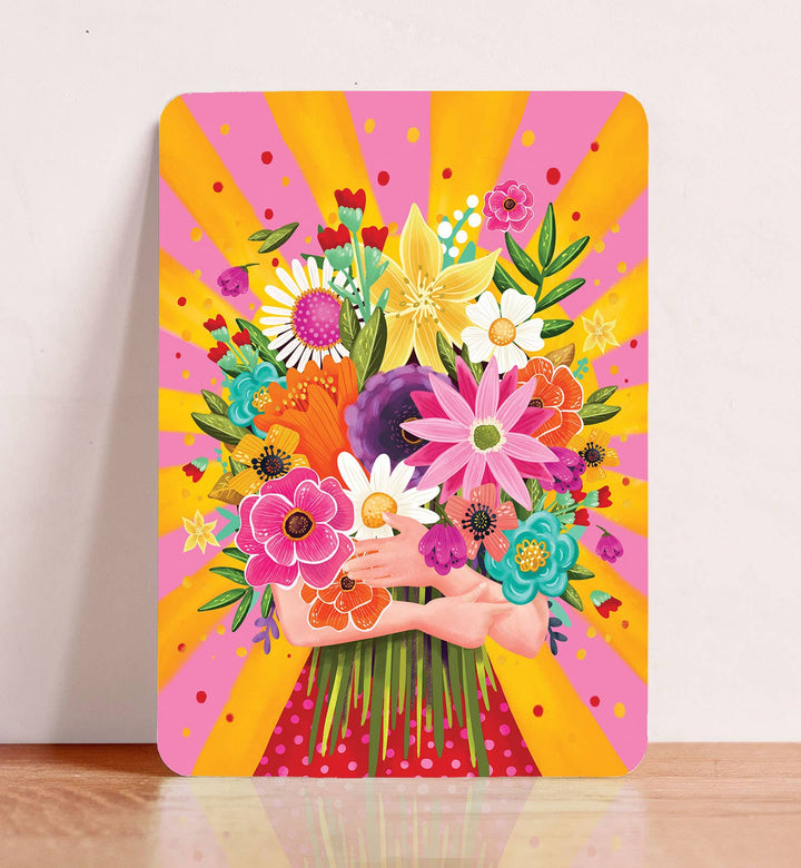 Kaart verjaardag felicitatie vrouw met bloemen | Kaart Aniet Illustration