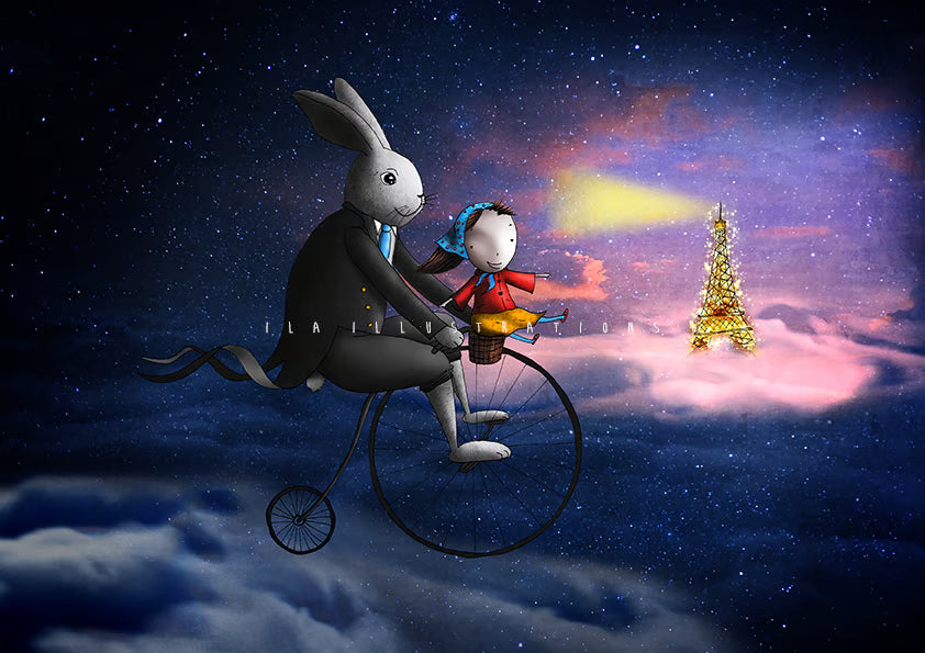 192 - Marie a Paris | Kaart Ila Illustrations