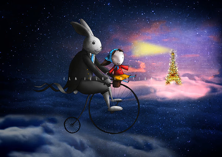 192 - Marie a Paris | Kaart Ila Illustrations