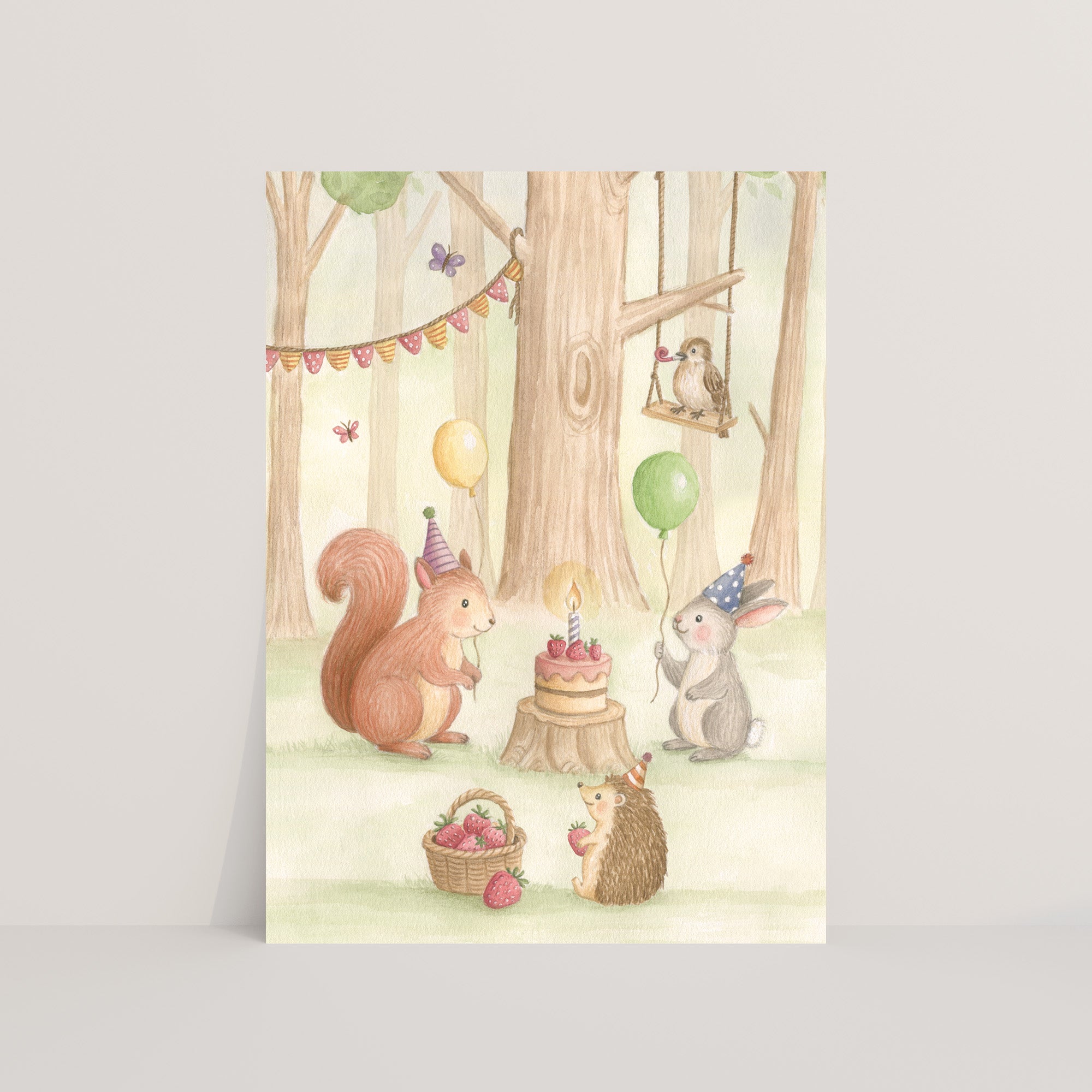 Ansichtkaart feestje in het bos | Kaart Appeloogje