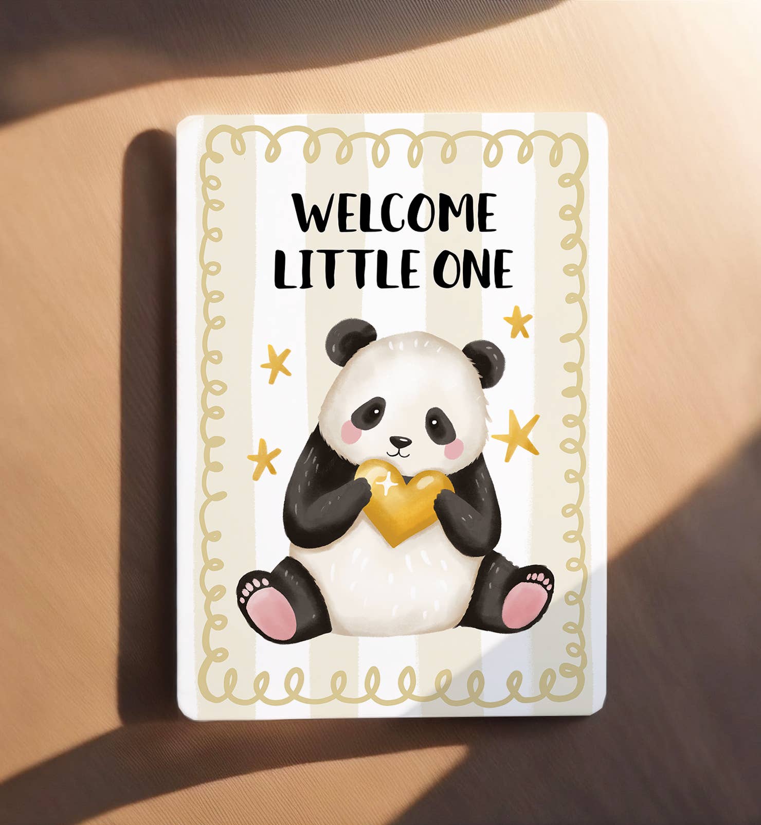 Kaart felicitatie geboorte panda beer met ster | Kaart Aniet Illustration
