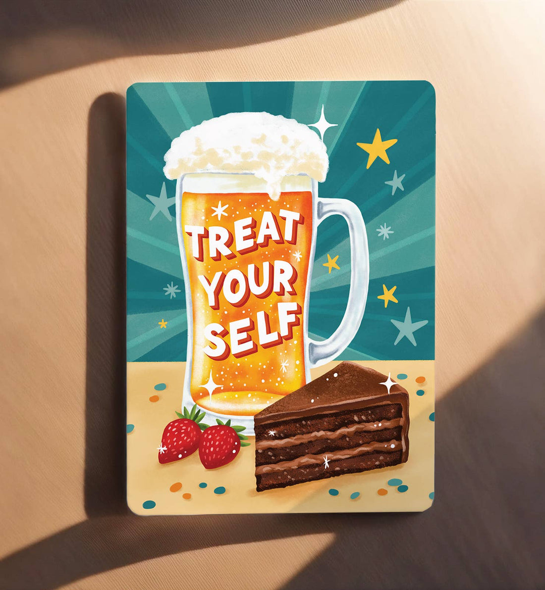 Kaart felicitatie man treat yourself verjaardag | Kaart Aniet Illustration