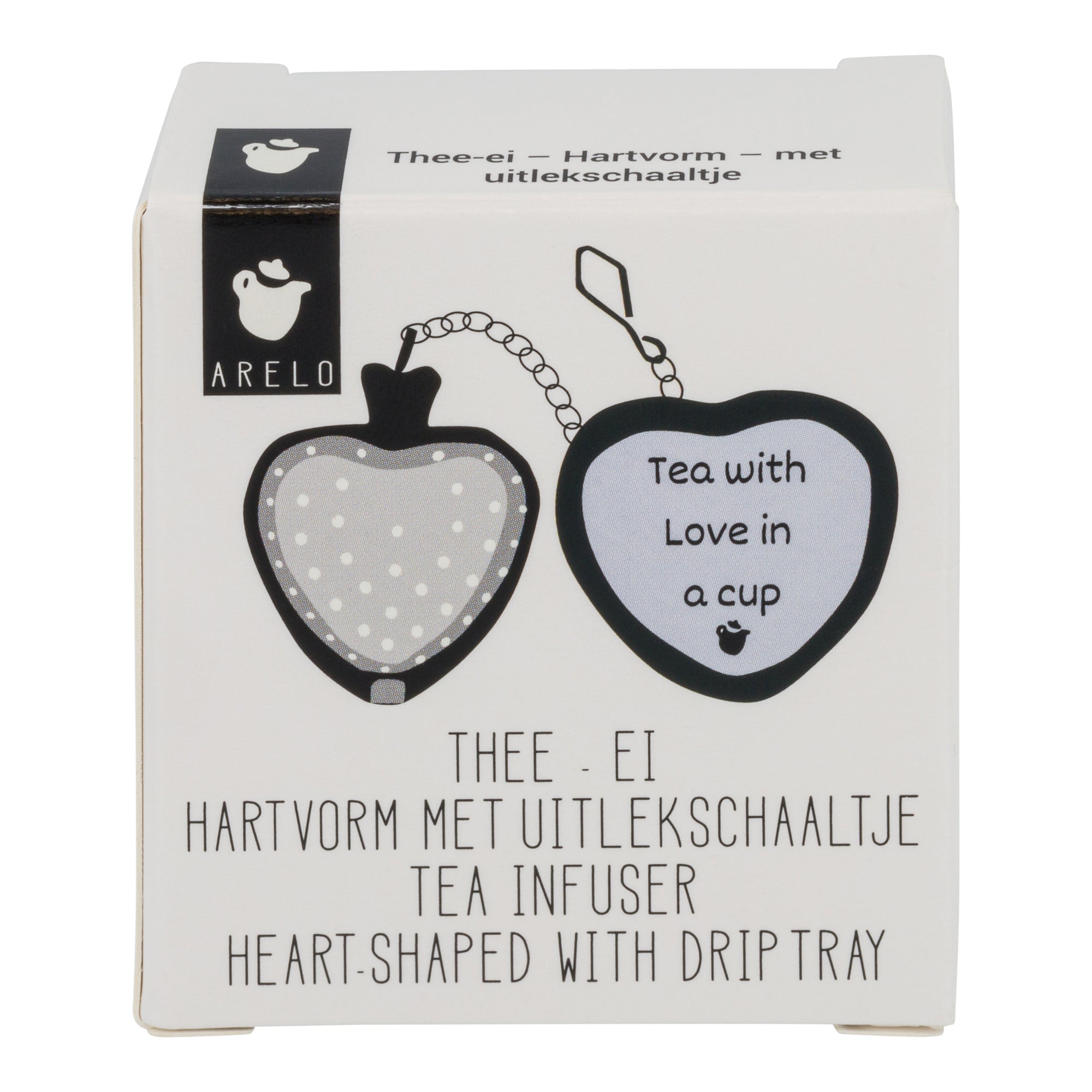 Thee-ei - Hartvorm met uitlekschaaltje - in verpakking