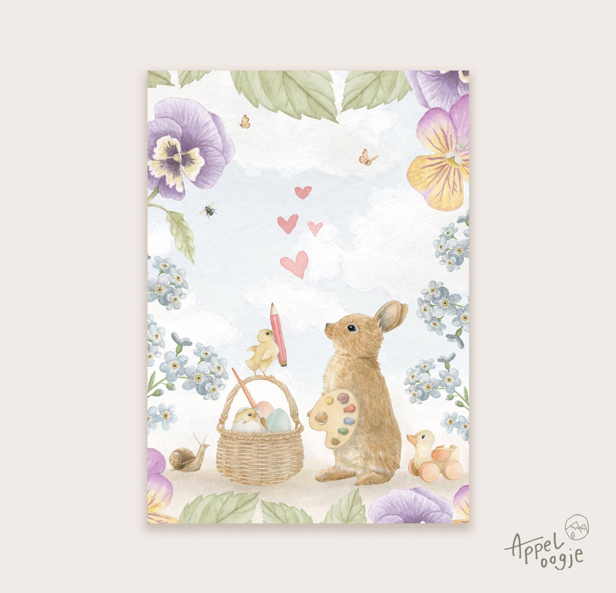 Ansichtkaart "Lovely spring" | Kaart Appeloogje