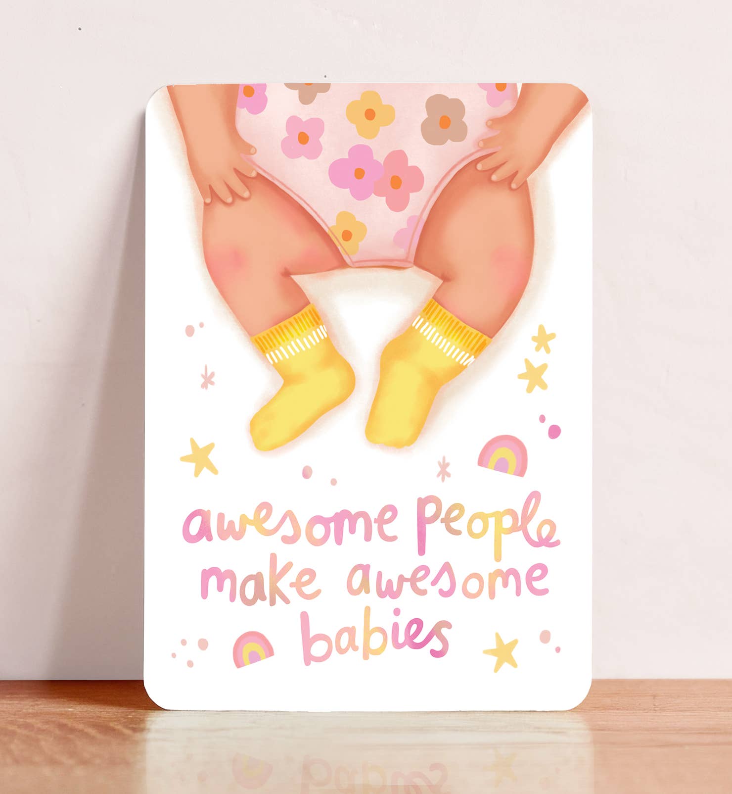 Kaart felicitatie geboorte baby grappig meisje ansichtkaart