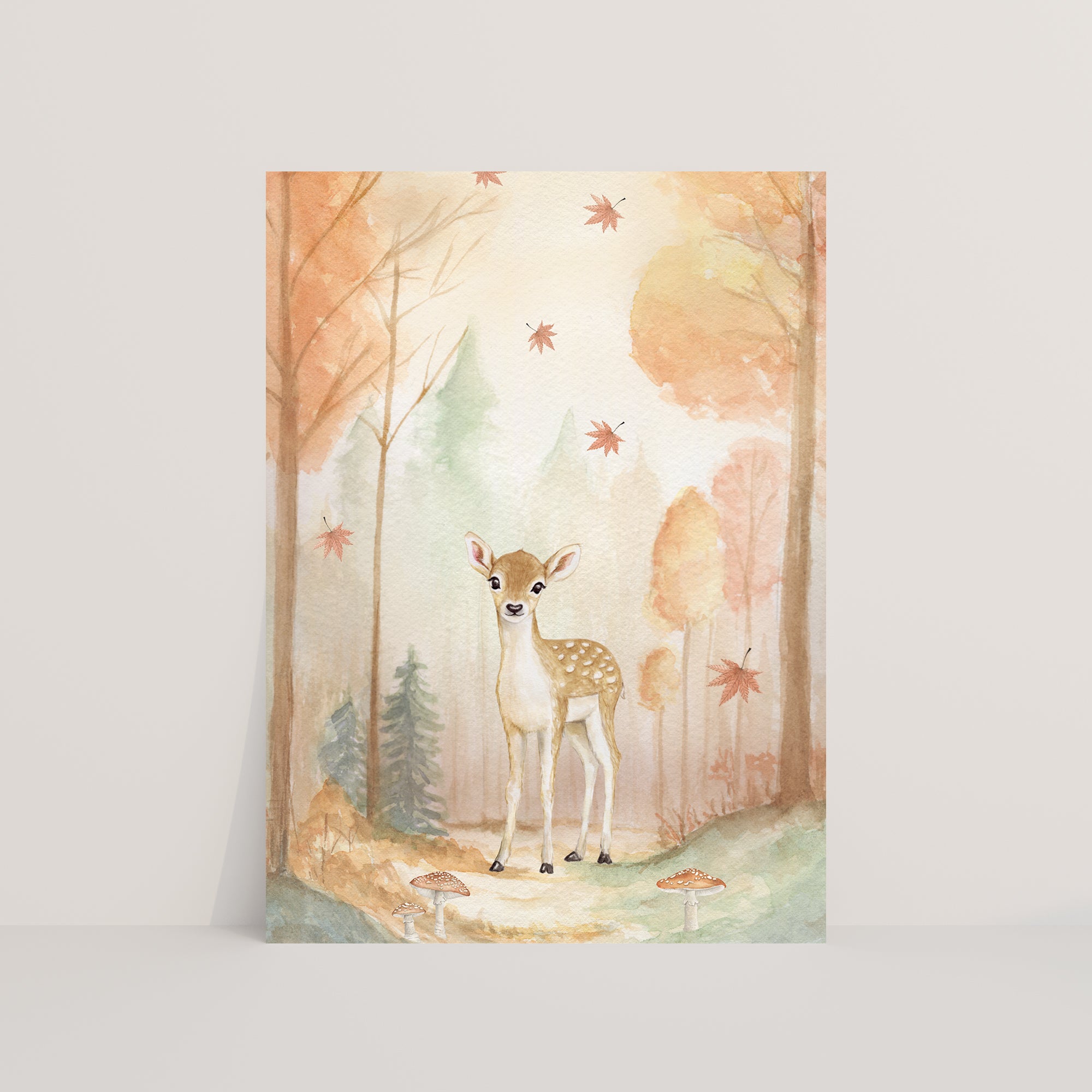 Ansichtkaart hert in herfstbos | Kaart Appeloogje
