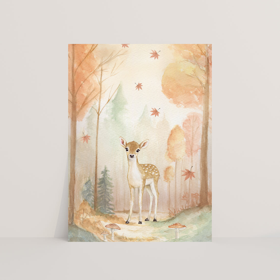 Ansichtkaart hert in herfstbos | Kaart Appeloogje
