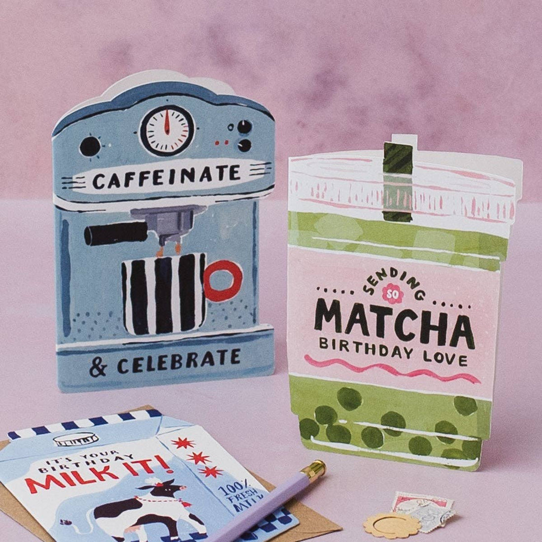 Matcha-verjaardagskaart | Schattige foodie-verjaardagskaarten