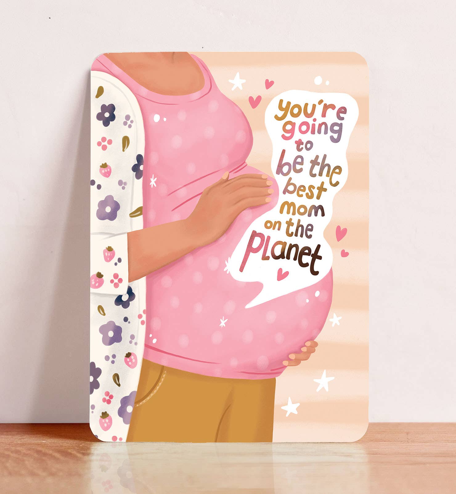 Kaart felicitatie zwanger baby buik moeder ansichtkaart