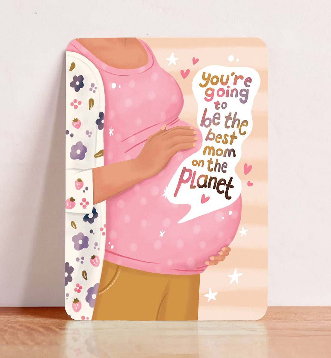 Kaart felicitatie zwanger baby buik moeder ansichtkaart