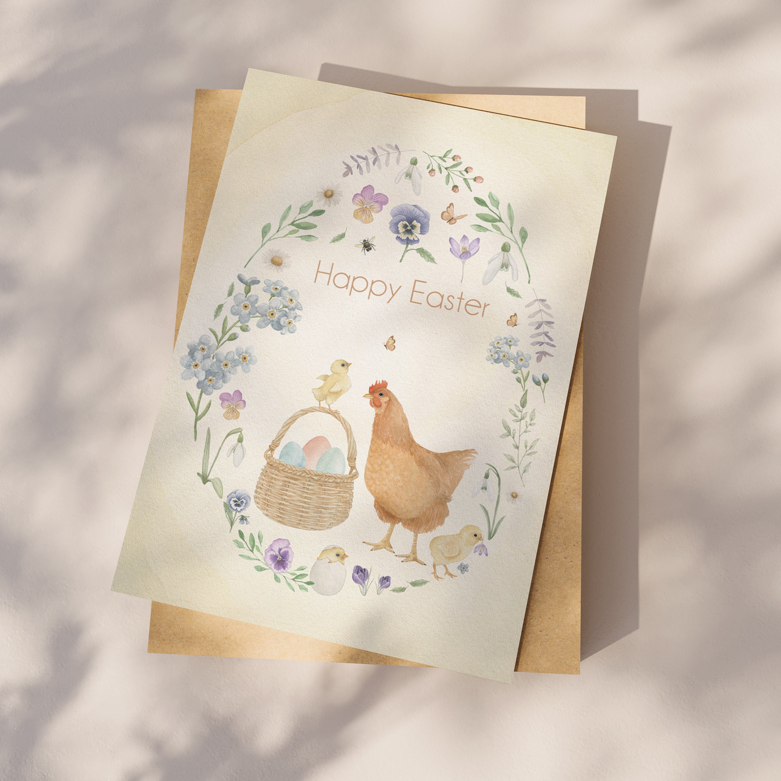 Ansichtkaart "Happy Easter" kip | Kaart Appeloogje