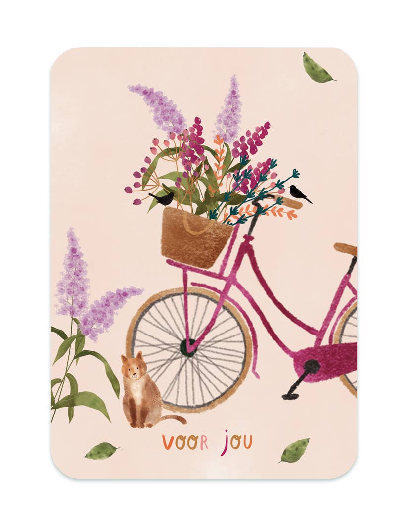 Fiets Met Bloemen 'Voor Jou' | Kaart The Lemonbird