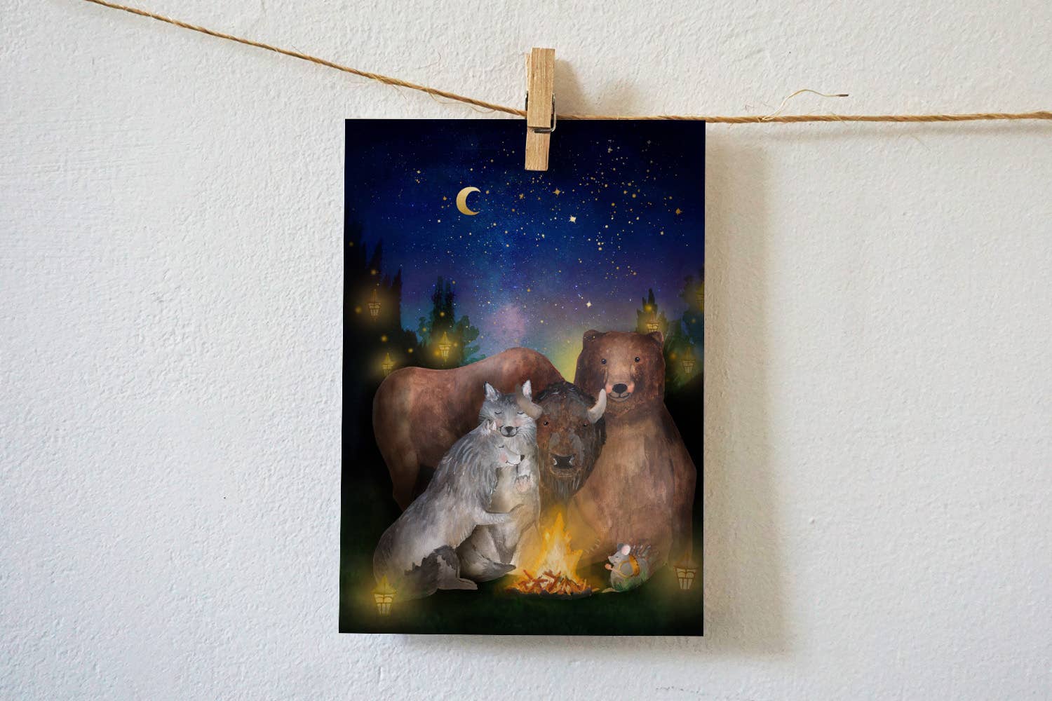 Kaart Kampvuur met wilde dieren | Kaart Lotte Drouen
