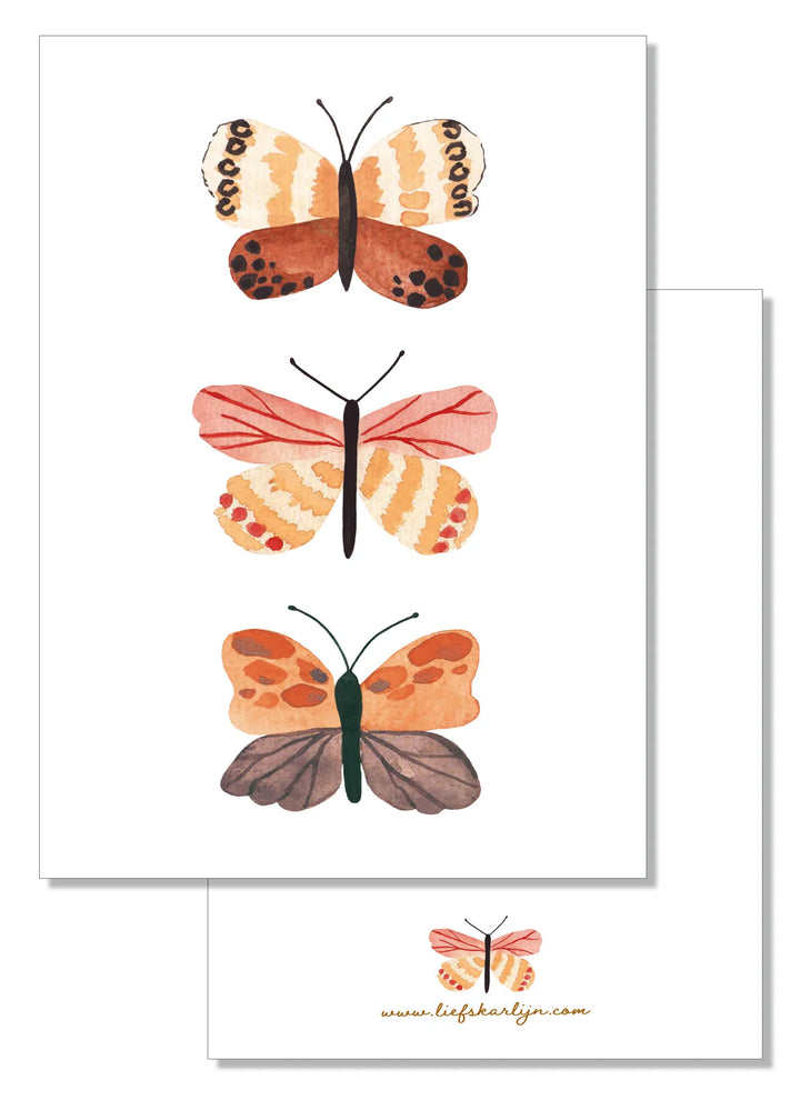 Drie vlinders | Kaart LiefsKarlijn