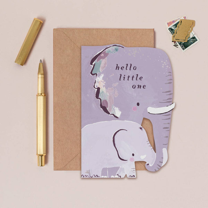 Elephant New Baby-kaart | Nieuwe ouderkaart | Babykaarten