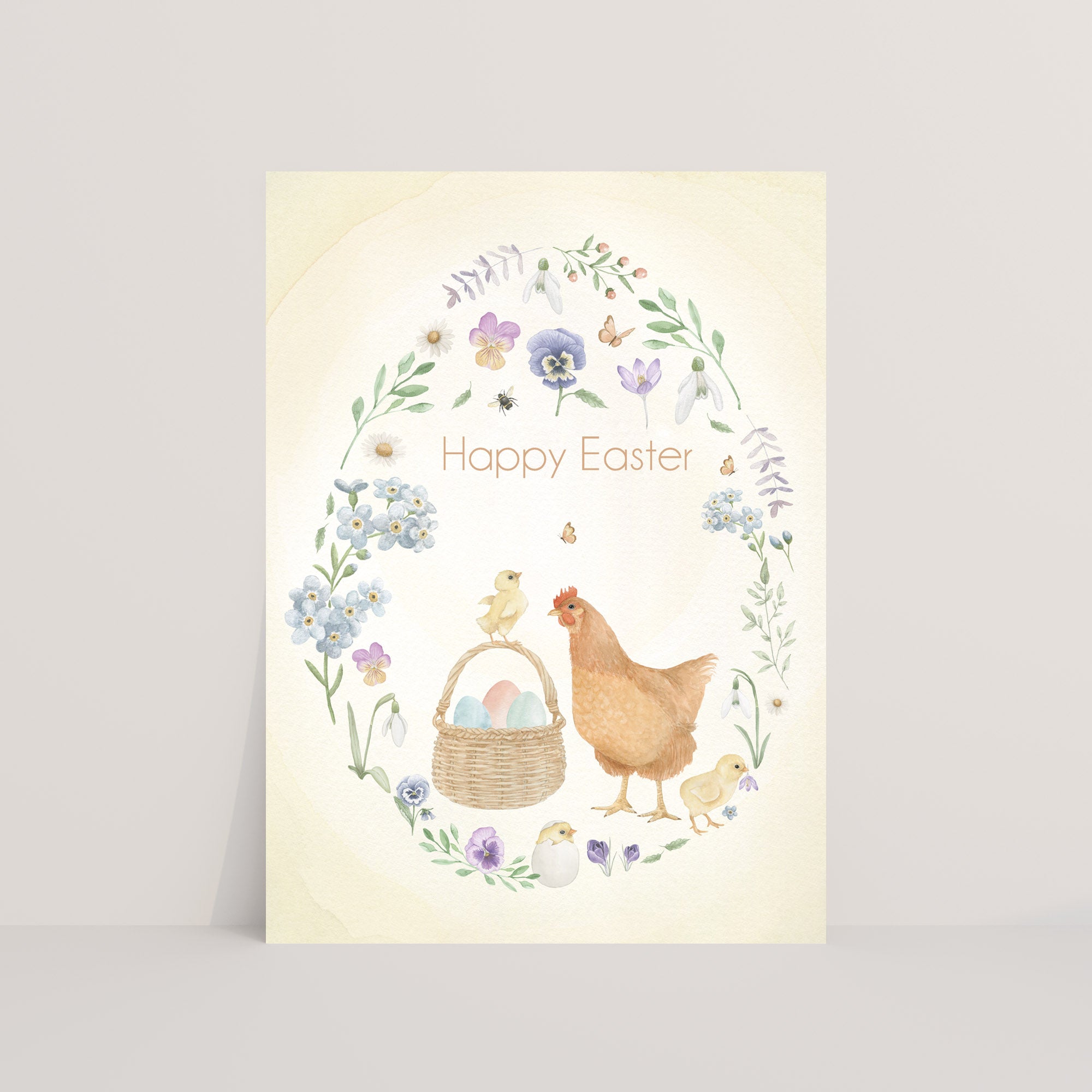 Ansichtkaart "Happy Easter" kip | Kaart Appeloogje