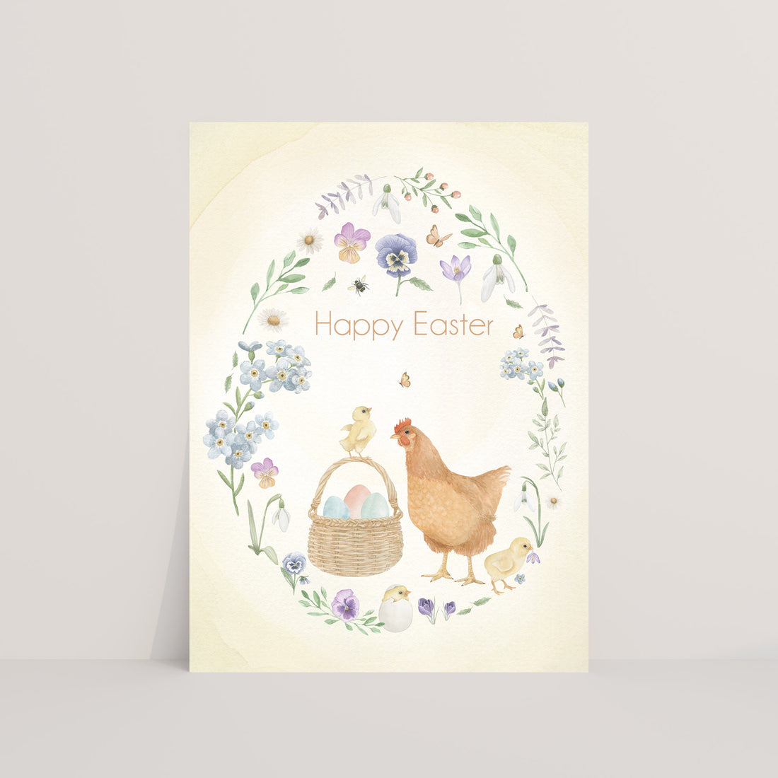 Ansichtkaart "Happy Easter" kip | Kaart Appeloogje