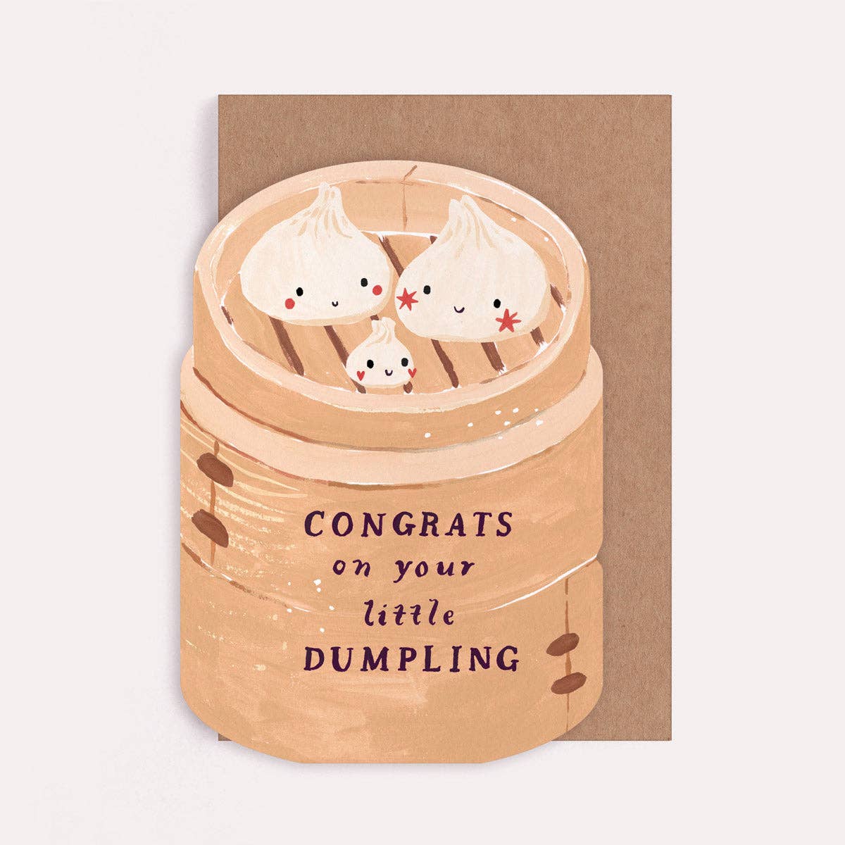 Dumpling-kaart voor pasgeboren baby | Geboortekaarten
