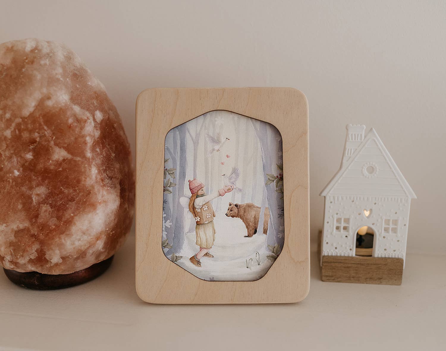 Ansichtkaart winterbos duiven | Kaart Appeloogje