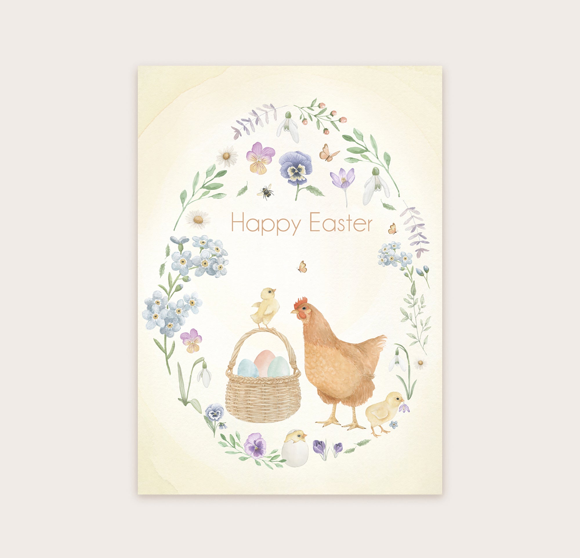 Ansichtkaart "Happy Easter" kip | Kaart Appeloogje