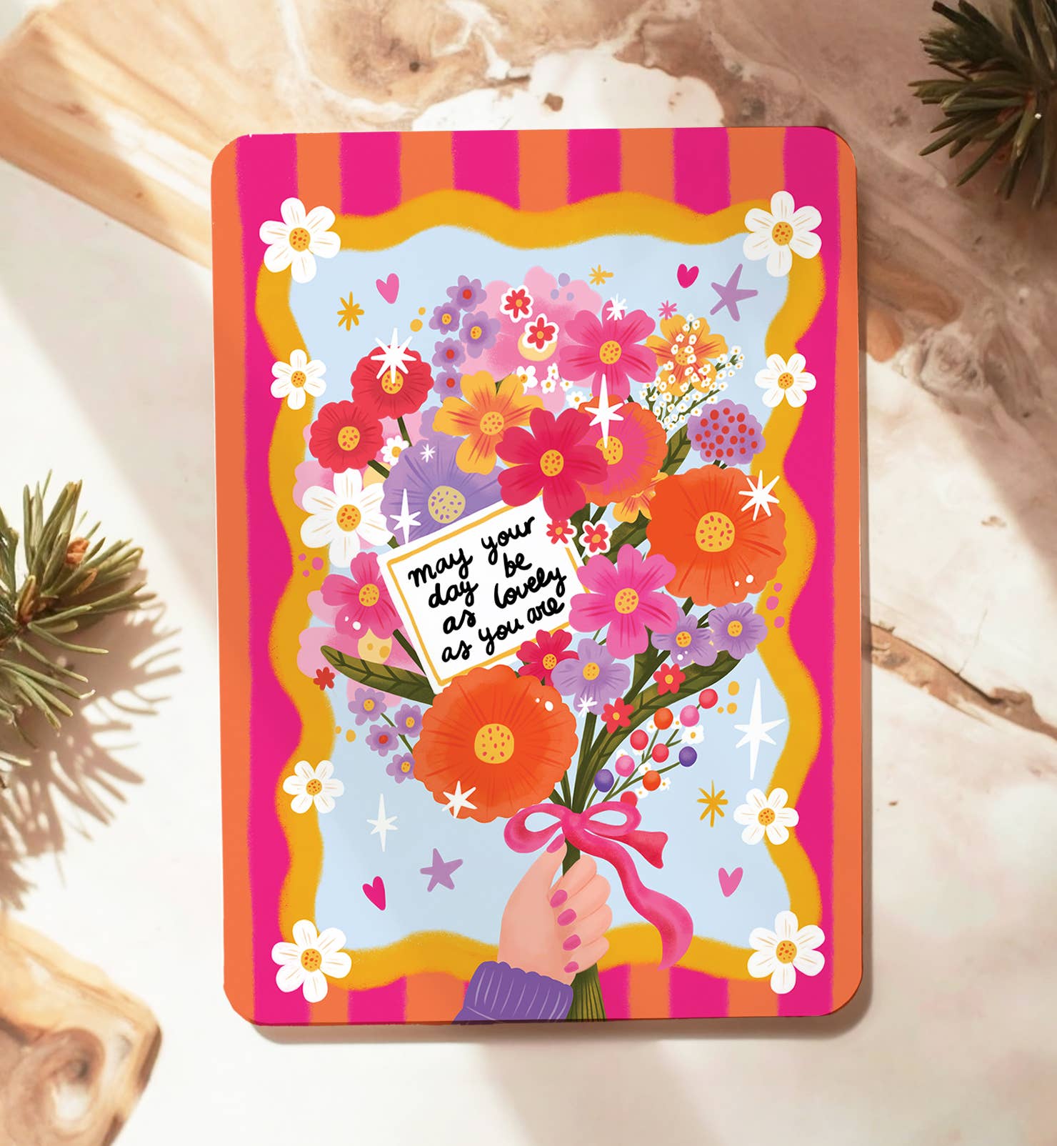 Kaart felicitatie verjaardag vrouw bloemen ansichtkaart