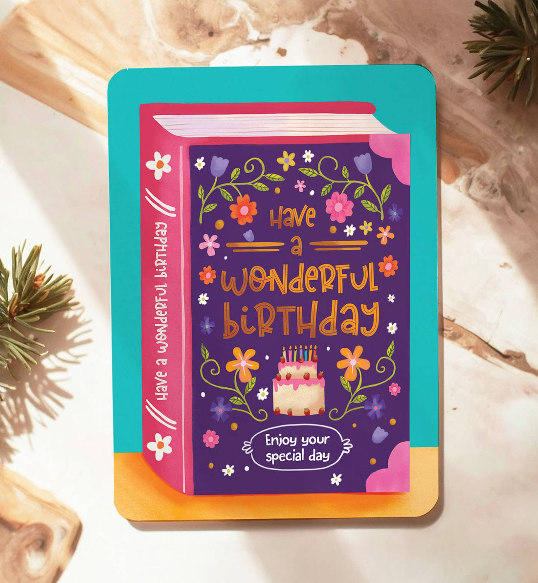 Kaart verjaardag felicitatie boek bloemen vrouw ansichtkaart