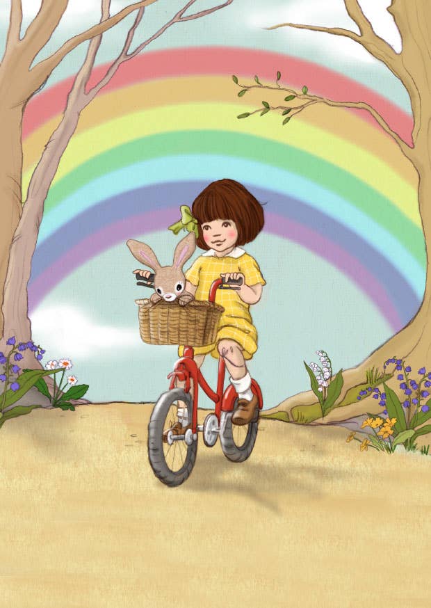 Ansichtkaart Regenboogrit | Kaart Belle & Boo