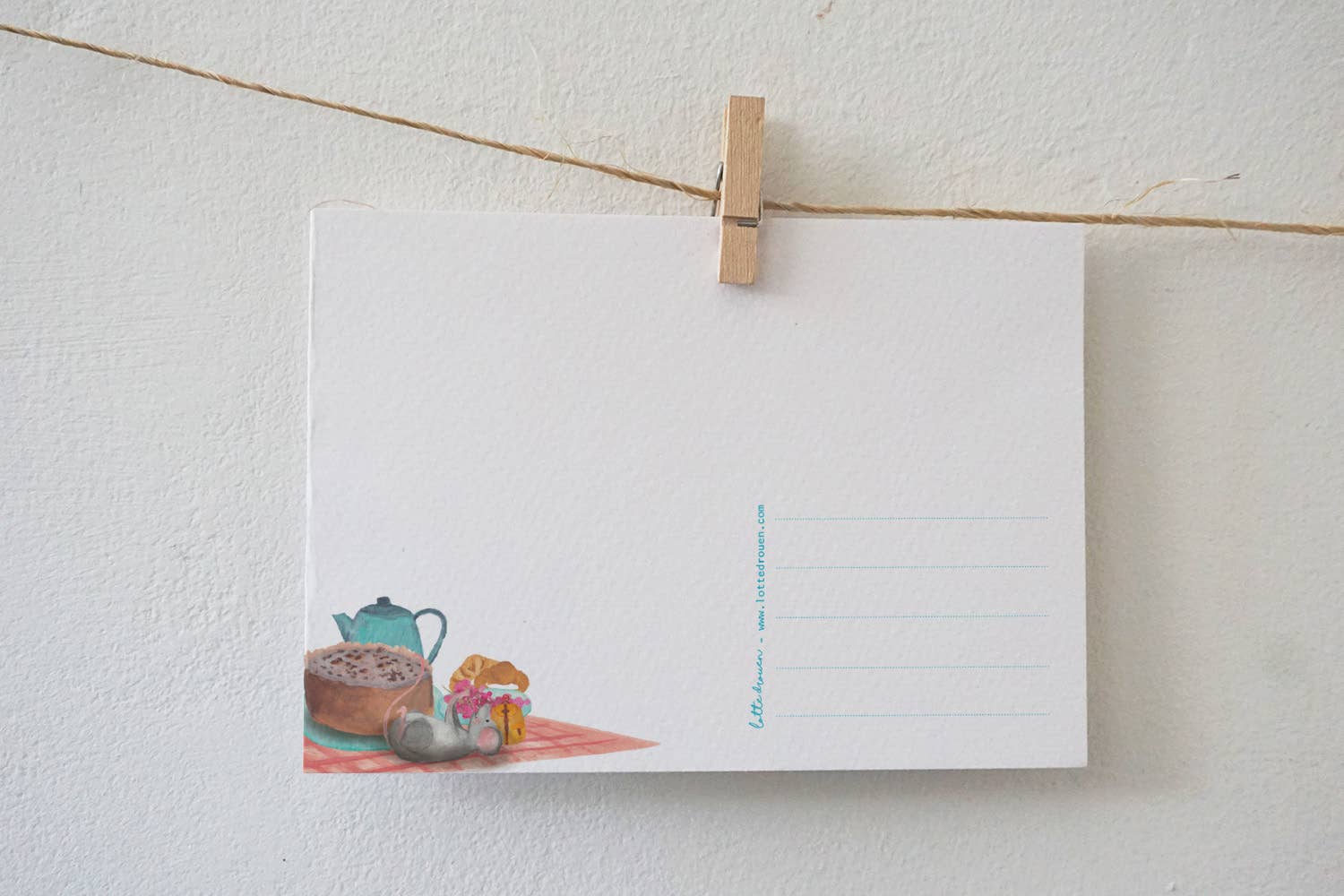 Kaart Picknick tussen bloemen | Kaart Lotte Drouen