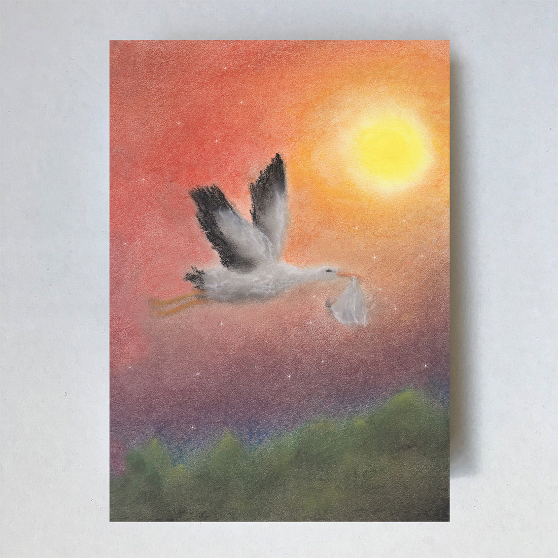 Sprookje 'Ooievaar' Waldorf kaart | Kaart Lot Bouwes