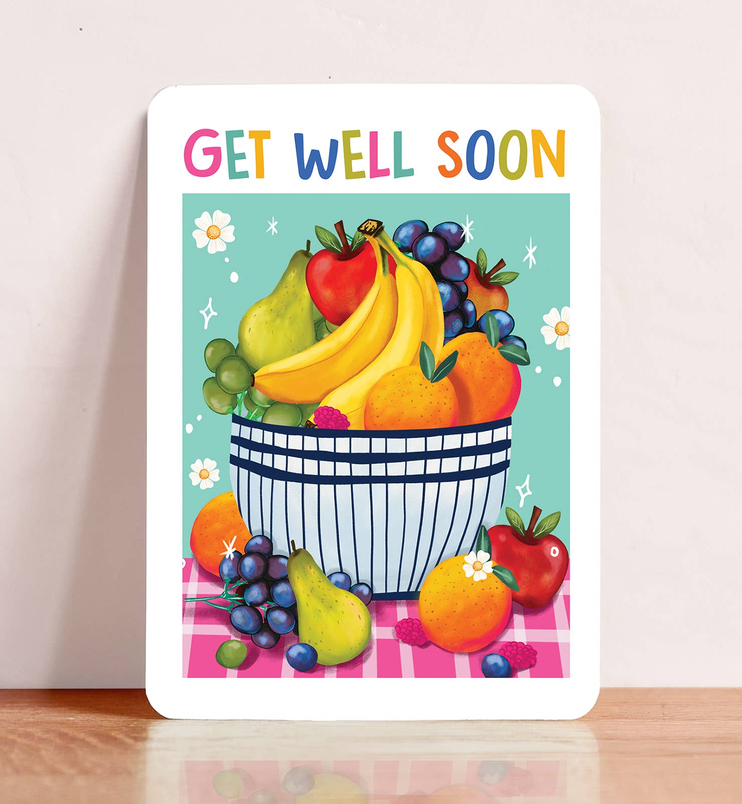 Kaart beterschap get well soon fruit ansichtkaart
