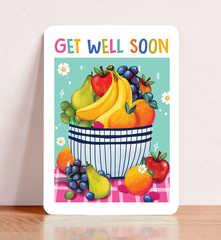 Kaart beterschap get well soon fruit ansichtkaart
