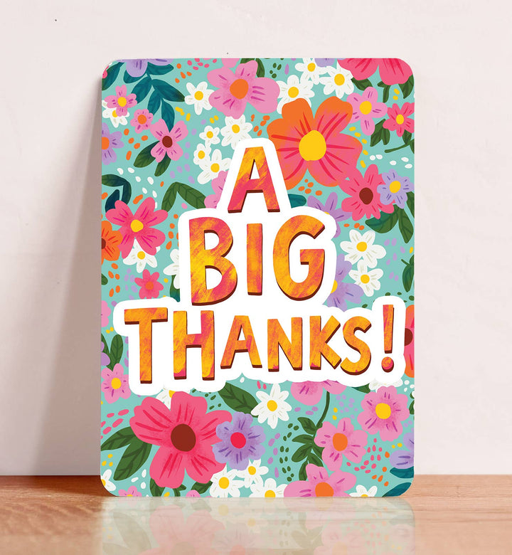 Kaart bedankt a big thanks bloemen vrolijk | Kaart Aniet Illustration