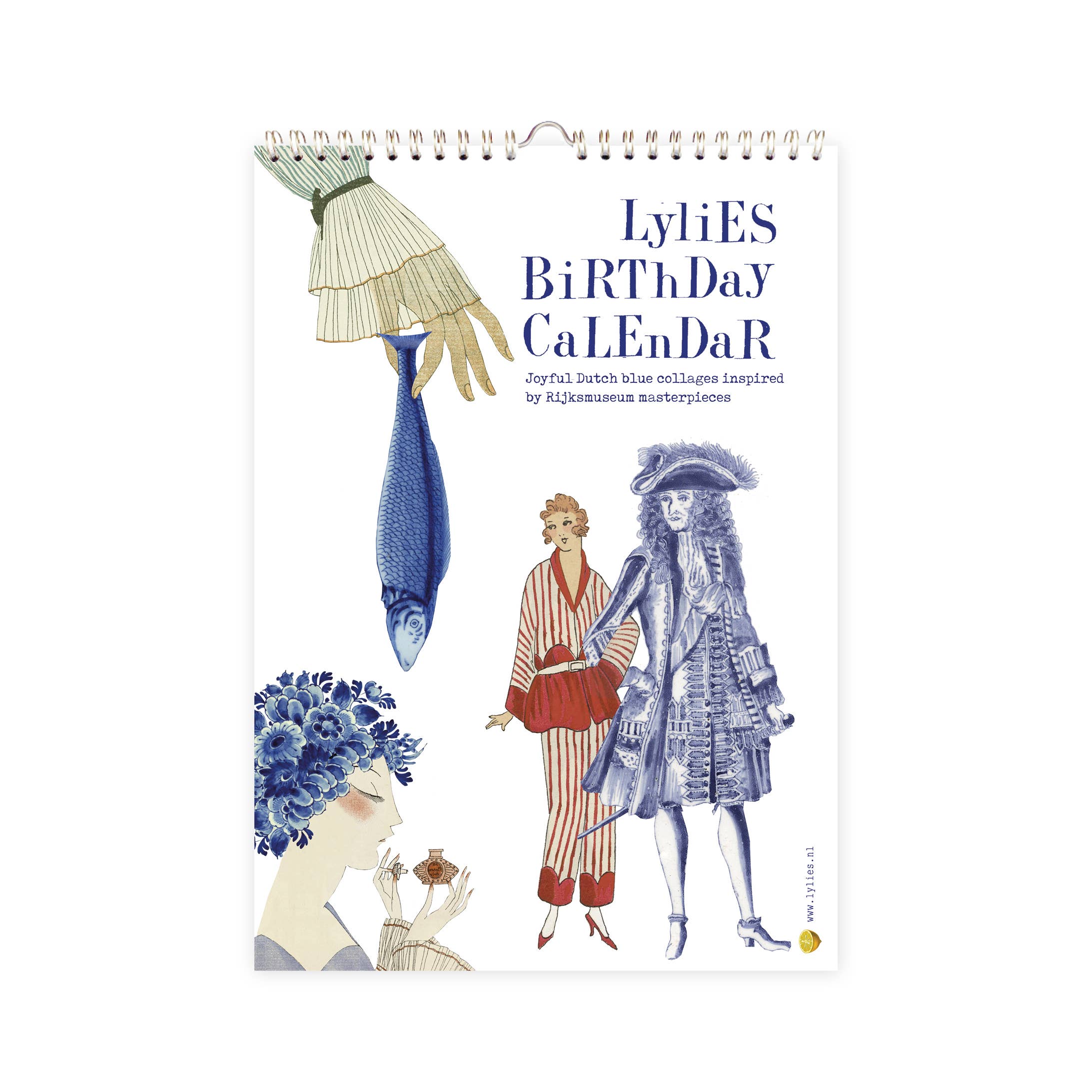 Verjaardagskalender 'Dutch Blue' collages Rijksmuseum A4