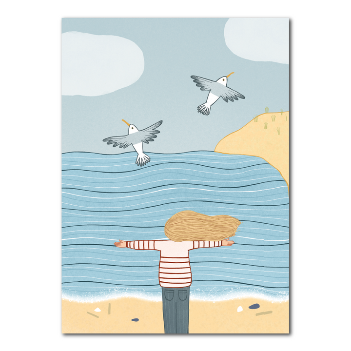 Uitwaaien op het strand | Ansichtkaart