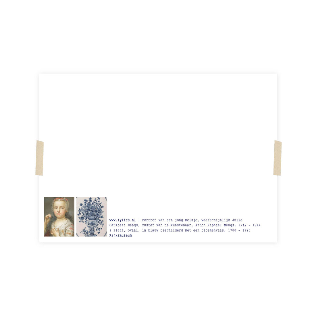 Postcard collage Museum-collectie - meisje blauw bloemenhaar