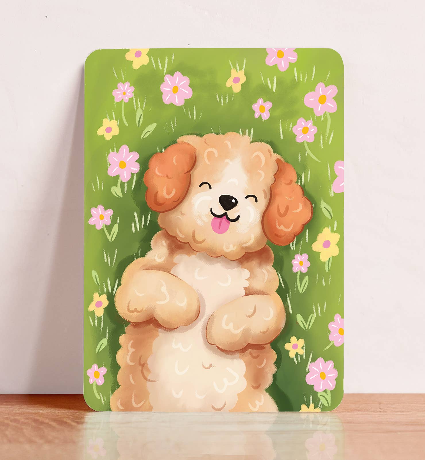 Kaart Hond schattig bloemen relax dieren zomaar | Kaart Aniet Illustration