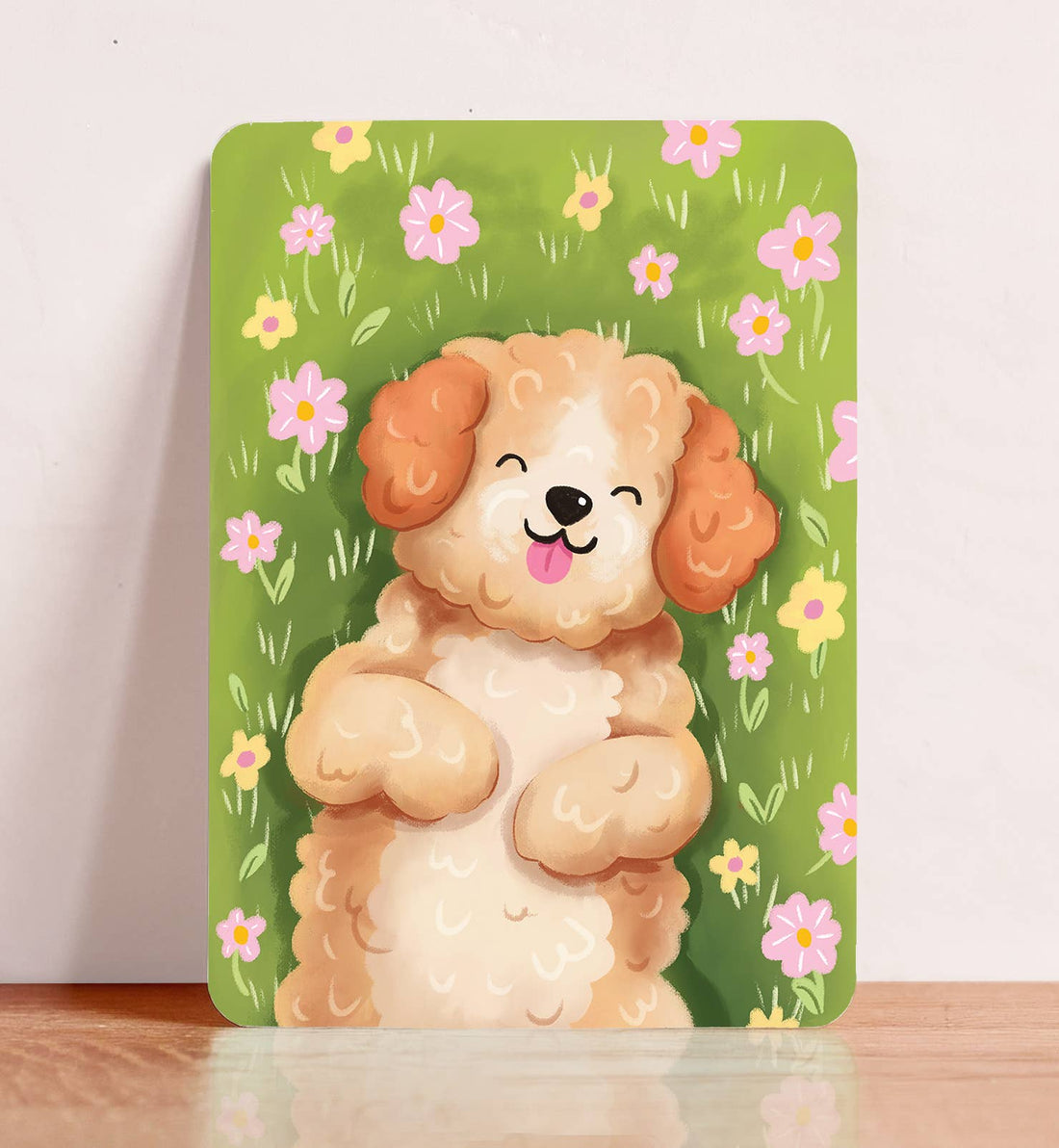 Kaart Hond schattig bloemen relax dieren zomaar | Kaart Aniet Illustration